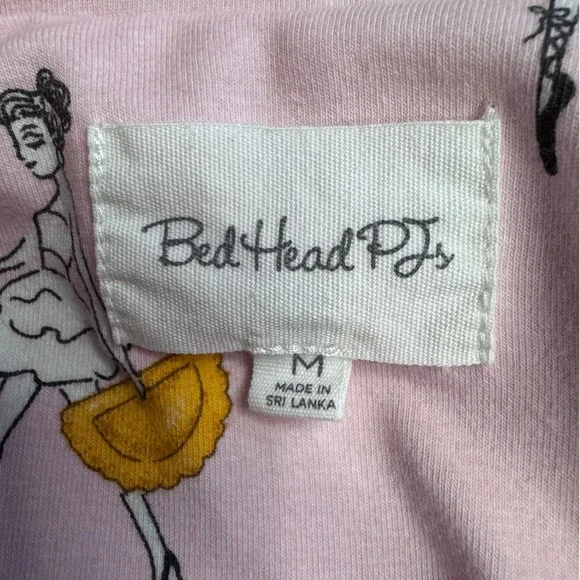 BedHead PJs Pink Pasta Print Pajama Set Short Sleeve Shorts Womens Medium M - Picture 5 of 9